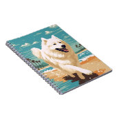 Samoyed op het strand notitieboek (Rechterzijde)