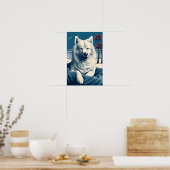 Samoyed op het strand poster (Keuken)