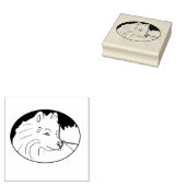 Samoyed Oval Stamp; Uren vun Rubber Stamp Rubberstempel (Gestempeld)