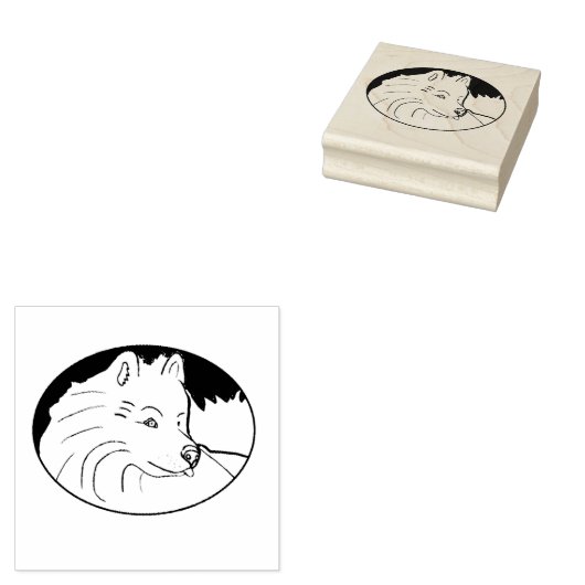Samoyed Oval Stamp; Uren vun Rubber Stamp Rubberstempel (Gestempeld)