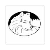 Samoyed Oval Stamp; Uren vun Rubber Stamp Rubberstempel (Afrduk)