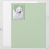 Samoyed Painting - Cute Original Dog Art (Voorkant / Achterkant)