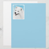 Samoyed Painting - Cute Original Dog Art (Voorkant / Achterkant)