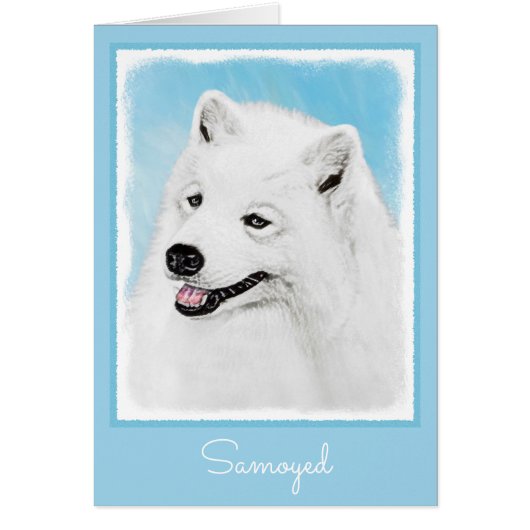 Samoyed Painting - Cute Original Dog Art (Voorkant)