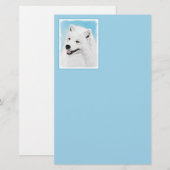 Samoyed Painting - Cute Original Dog Art (Voorkant / Achterkant)