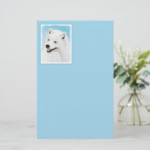 Samoyed Painting - Cute Original Dog Art (Staand voorkant)