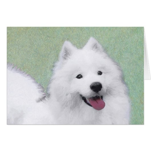 Samoyed Painting - Cute Original Dog Art (Voorkant Horizontaal)
