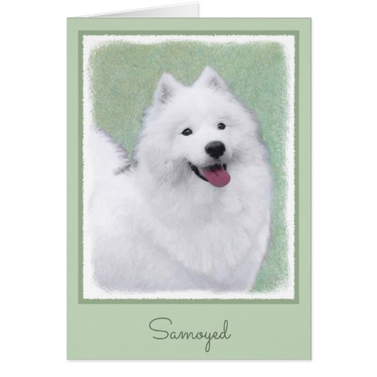 Samoyed Painting - Cute Original Dog Art (Voorkant)