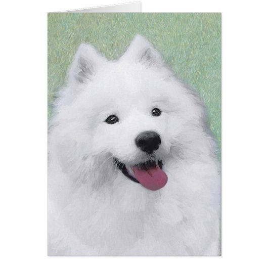 Samoyed Painting - Cute Original Dog Art (Voorkant)