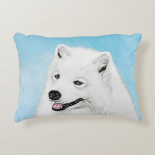 Samoyed Painting - Cute Original Dog Art Accent Kussen