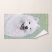 Samoyed Painting - Cute Original Dog Art Bad Handdoek (Handdoek)