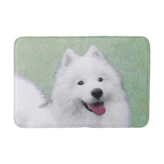Samoyed Painting - Cute Original Dog Art Badmat (Voorkant)