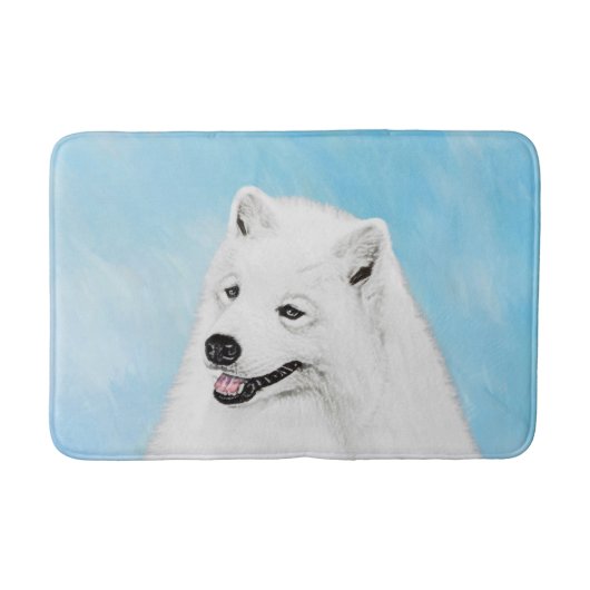 Samoyed Painting - Cute Original Dog Art Badmat (Voorkant)