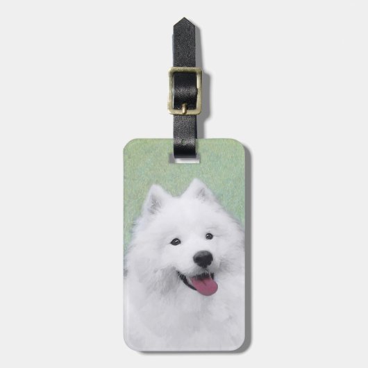 Samoyed Painting - Cute Original Dog Art Bagagelabel (Voorkant verticaal)