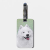 Samoyed Painting - Cute Original Dog Art Bagagelabel (Achterkant verticaal)