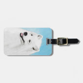 Samoyed Painting - Cute Original Dog Art Bagagelabel (Voorkant horizontaal)