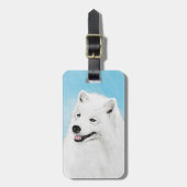 Samoyed Painting - Cute Original Dog Art Bagagelabel (Voorkant verticaal)
