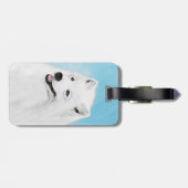 Samoyed Painting - Cute Original Dog Art Bagagelabel (Achterkant horizontaal)