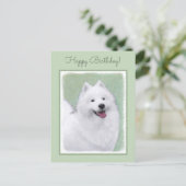 Samoyed Painting - Cute Original Dog Art Briefkaart (Staand voorkant)