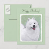 Samoyed Painting - Cute Original Dog Art Briefkaart (Voorkant / Achterkant)