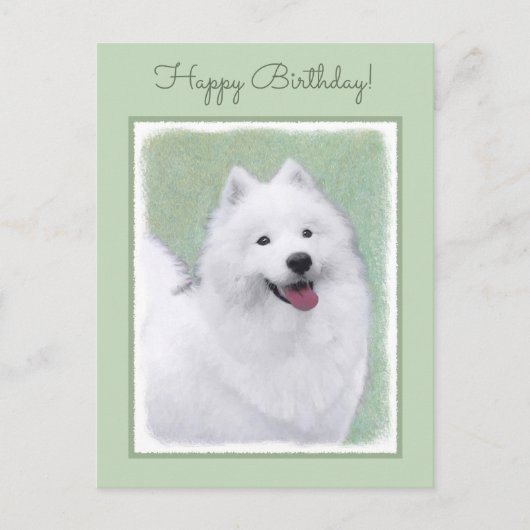 Samoyed Painting - Cute Original Dog Art Briefkaart (Voorkant)
