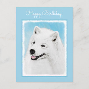 Samoyed Painting - Cute Original Dog Art Briefkaart