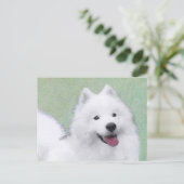 Samoyed Painting - Cute Original Dog Art Briefkaart (Staand voorkant)