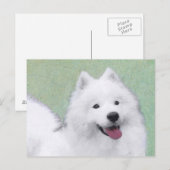 Samoyed Painting - Cute Original Dog Art Briefkaart (Voorkant / Achterkant)