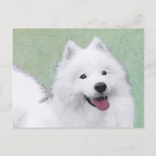 Samoyed Painting - Cute Original Dog Art Briefkaart (Voorkant)