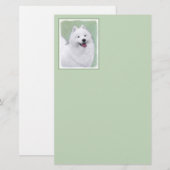 Samoyed Painting - Cute Original Dog Art Briefpapier (Voorkant / Achterkant)