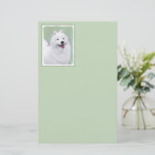 Samoyed Painting - Cute Original Dog Art Briefpapier (Staand voorkant)