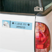 Samoyed Painting - Cute Original Dog Art Bumpersticker (Op Truck)