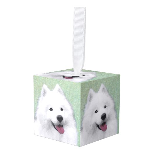 Samoyed Painting - Cute Original Dog Art Decoratie (Voorkant hoekig)