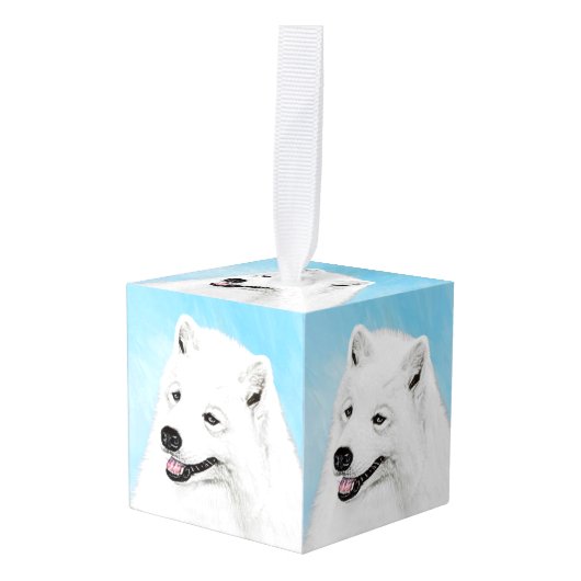 Samoyed Painting - Cute Original Dog Art Decoratie (Voorkant hoekig)