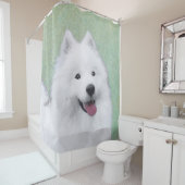 Samoyed Painting - Cute Original Dog Art Douchegordijn (In situ)