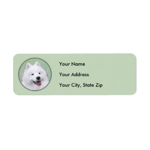 Samoyed Painting - Cute Original Dog Art Etiket