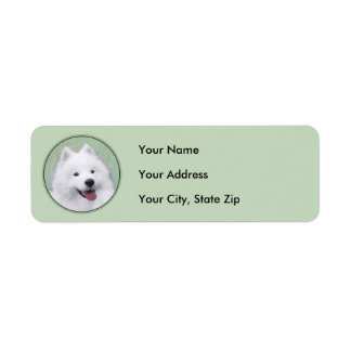 Samoyed Painting - Cute Original Dog Art Etiket