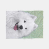Samoyed Painting - Cute Original Dog Art Fleece Deken (Voorkant (Horizontaal))