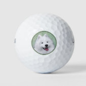 Samoyed Painting - Cute Original Dog Art Golfballen (Voorkant)