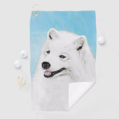 Samoyed Painting - Cute Original Dog Art Golfhanddoek (Insitu)