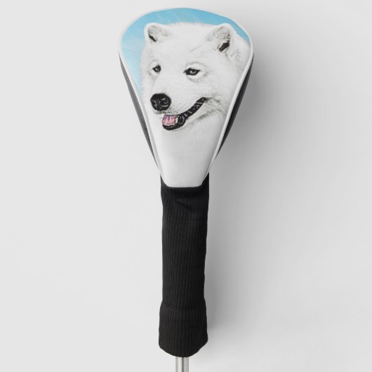 Samoyed Painting - Cute Original Dog Art Golfheadcover (Voorkant)