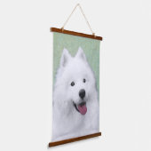 Samoyed Painting - Cute Original Dog Art Hangend Wandkleed (Gebogen)