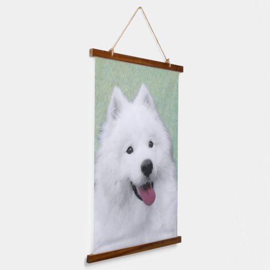 Samoyed Painting - Cute Original Dog Art Hangend Wandkleed (Gebogen)