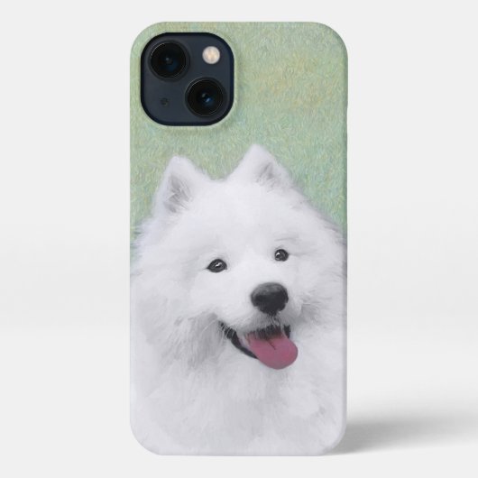 Samoyed Painting - Cute Original Dog Art iPhone Hoesje (Achterkant)