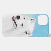 Samoyed Painting - Cute Original Dog Art iPhone Hoesje (Achterkant horizontaal)