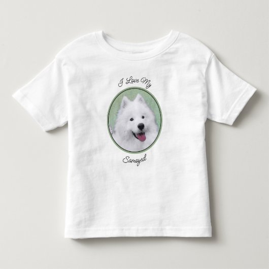 Samoyed Painting - Cute Original Dog Art Kinder Shirts (Voorkant)