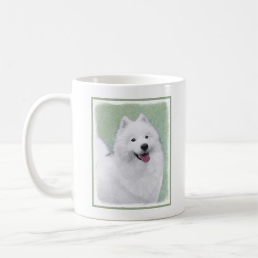 Samoyed Painting - Cute Original Dog Art Koffiemok (Links)