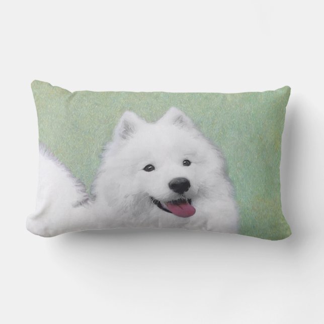 Samoyed Painting - Cute Original Dog Art Kussen (Voorkant)