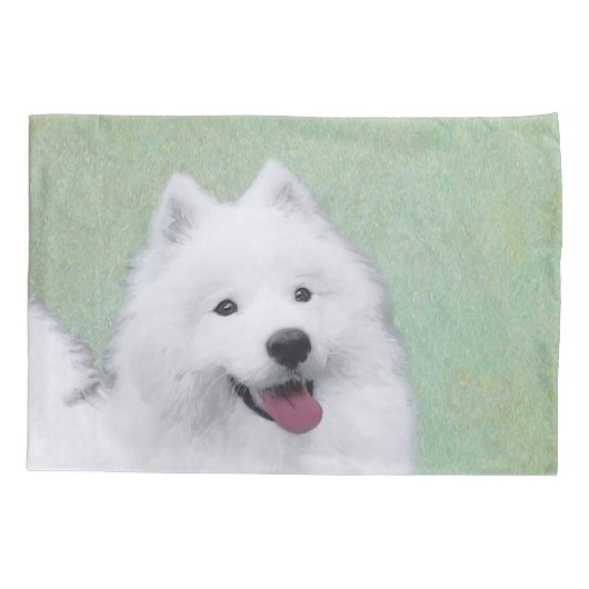 Samoyed Painting - Cute Original Dog Art Kussensloop (Achterkant)