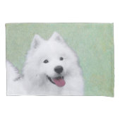Samoyed Painting - Cute Original Dog Art Kussensloop (Voorkant)